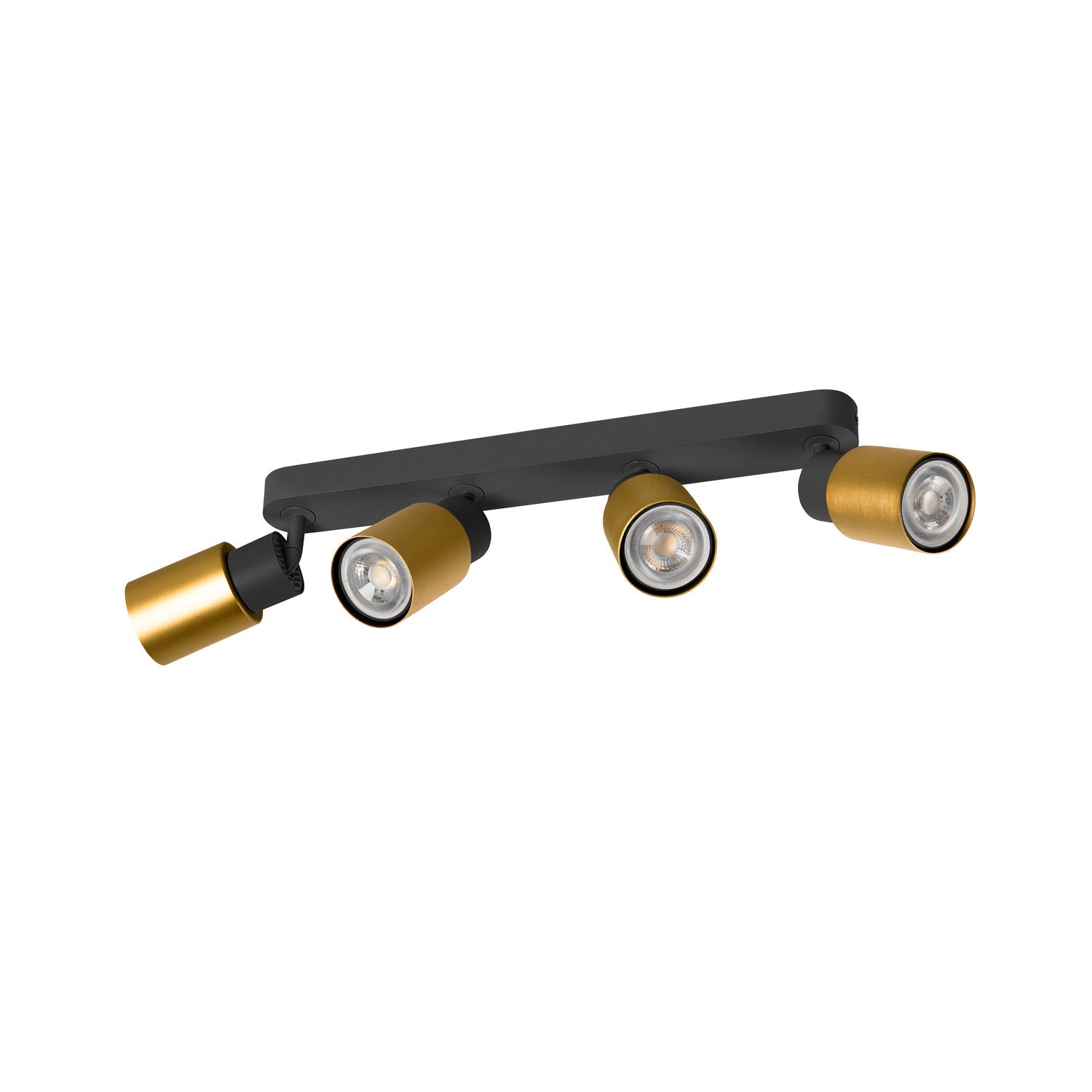 SLV PURI 2.0 Tube, wall and ceiling-mounted light, long, 4 x max. 6 W GU10, black / gold 1008345