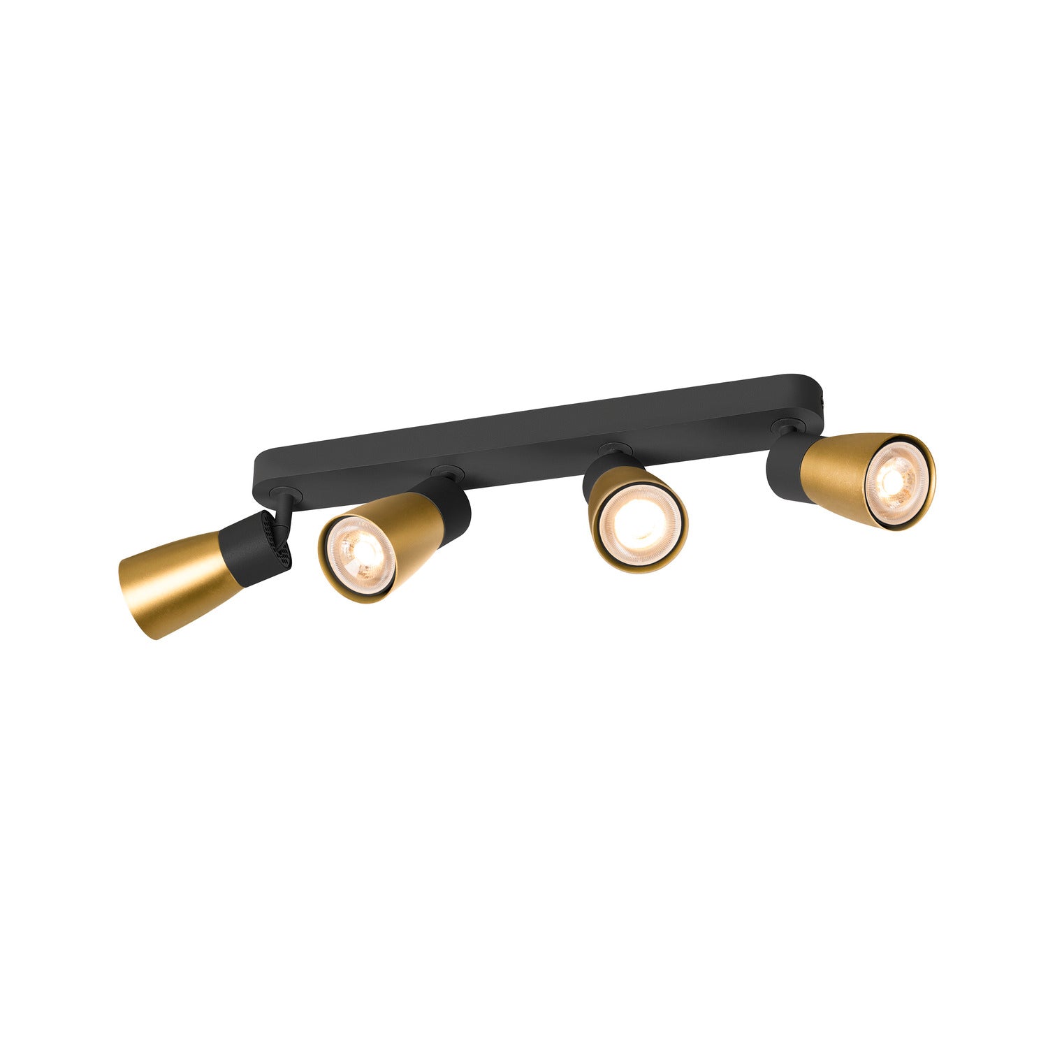 SLV PURI 2.0 Dome, wall and ceiling-mounted light, long, 4 x max. 6 W GU10, black / gold 1008353