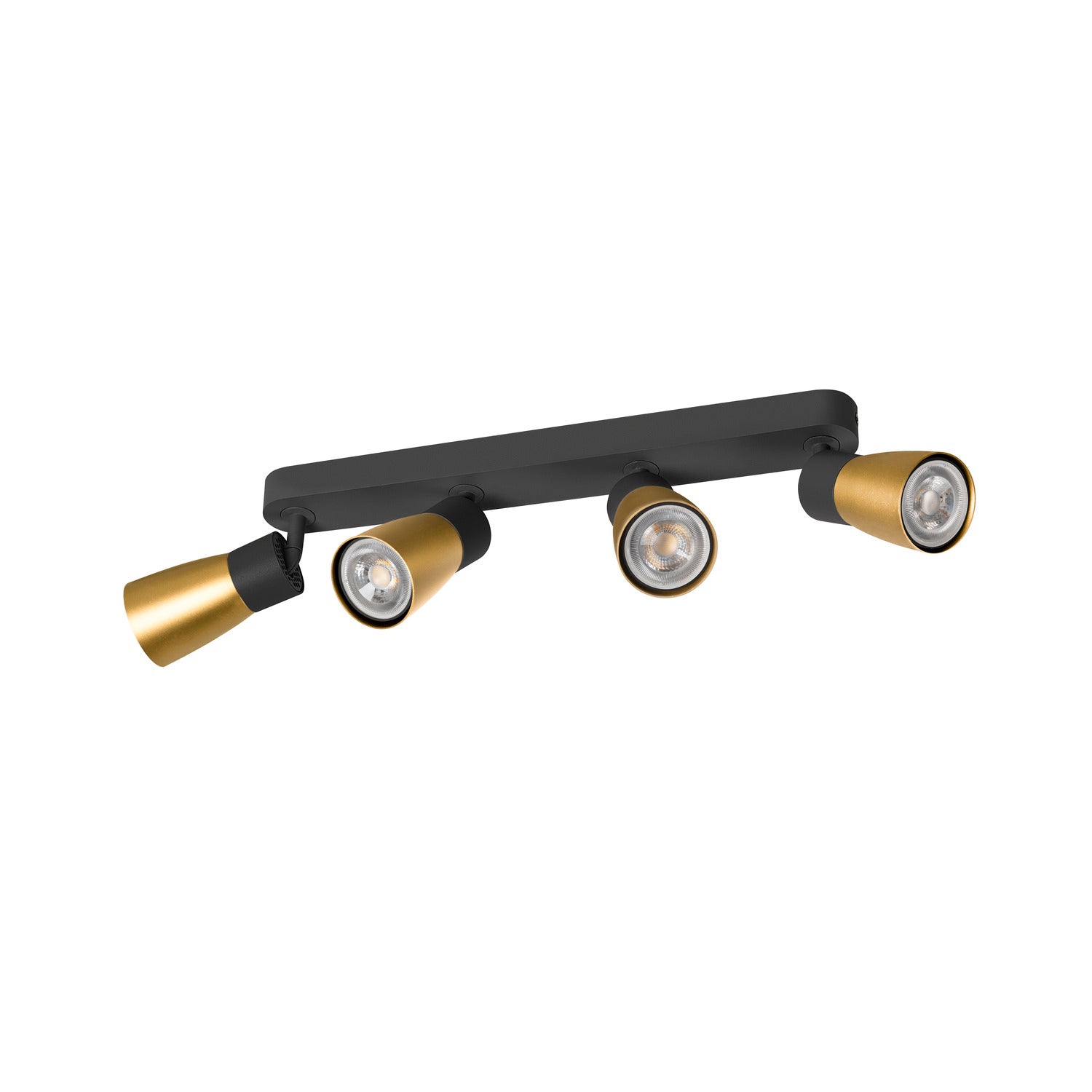 SLV PURI 2.0 Dome, wall and ceiling-mounted light, long, 4 x max. 6 W GU10, black / gold 1008353
