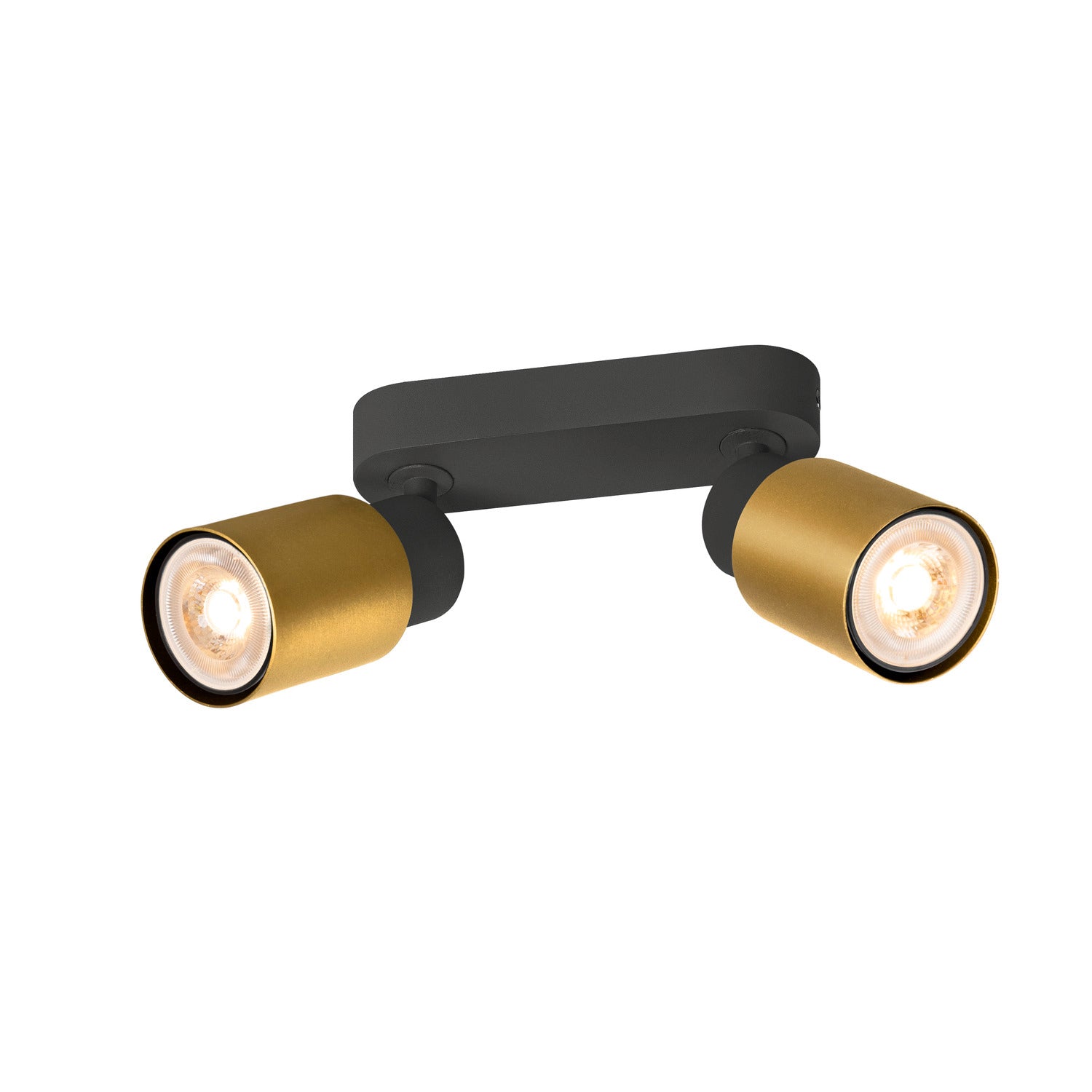 SLV PURI 2.0 Tube, wall and ceiling-mounted light, long, 2 x max. 6 W GU10, black / gold 1008362