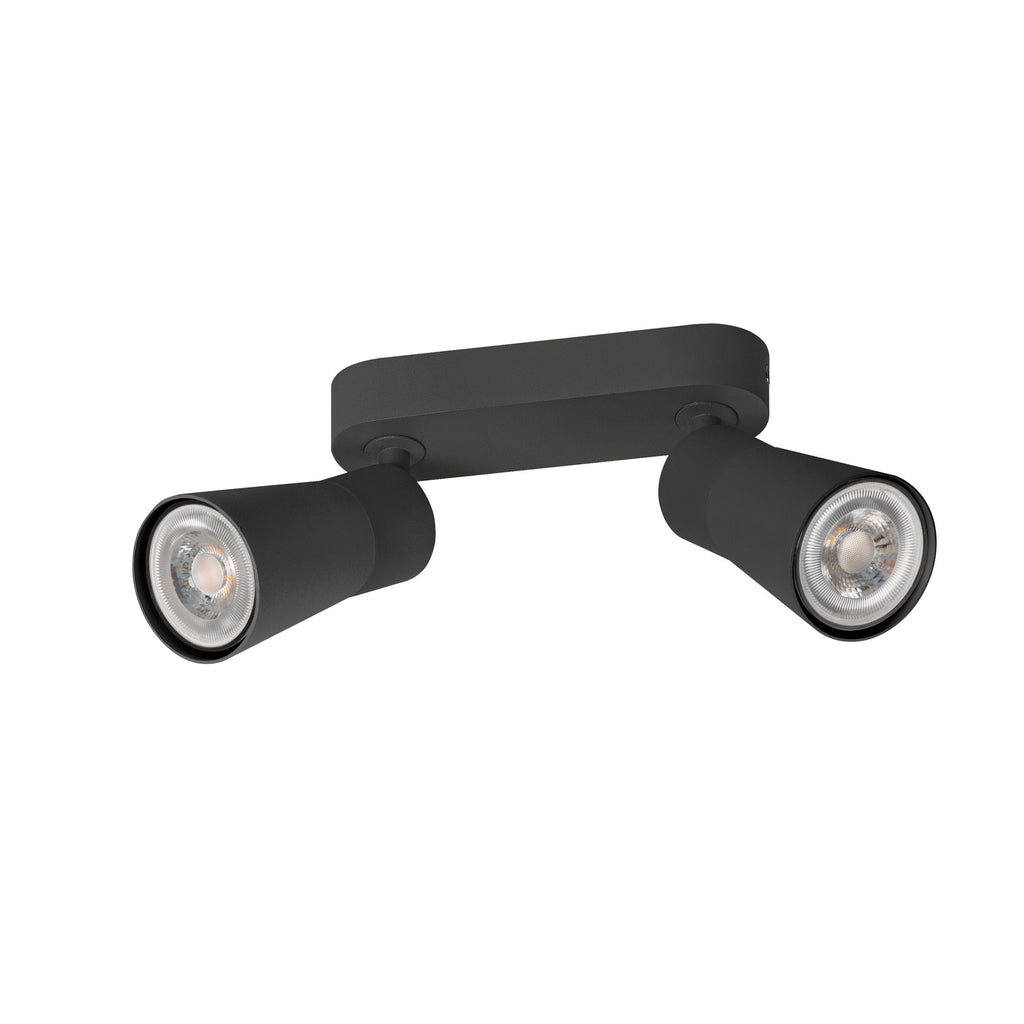SLV PURI 2.0 Cone, wall and ceiling-mounted light, long, 2 x max. 6 W GU10, black 1008365