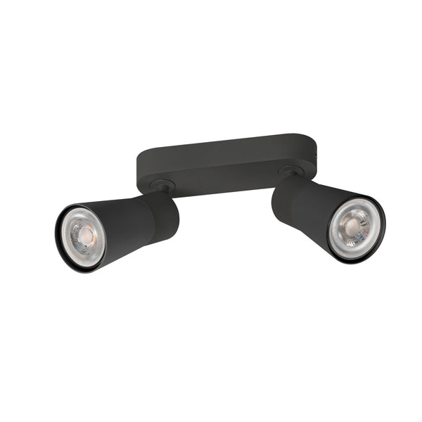 SLV PURI 2.0 Cone, wall and ceiling-mounted light, long, 2 x max. 6 W GU10, black 1008365