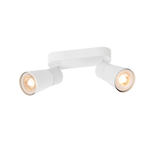 SLV PURI 2.0 Cone, wall and ceiling-mounted light, long, 2 x max. 6 W GU10, white 1008367