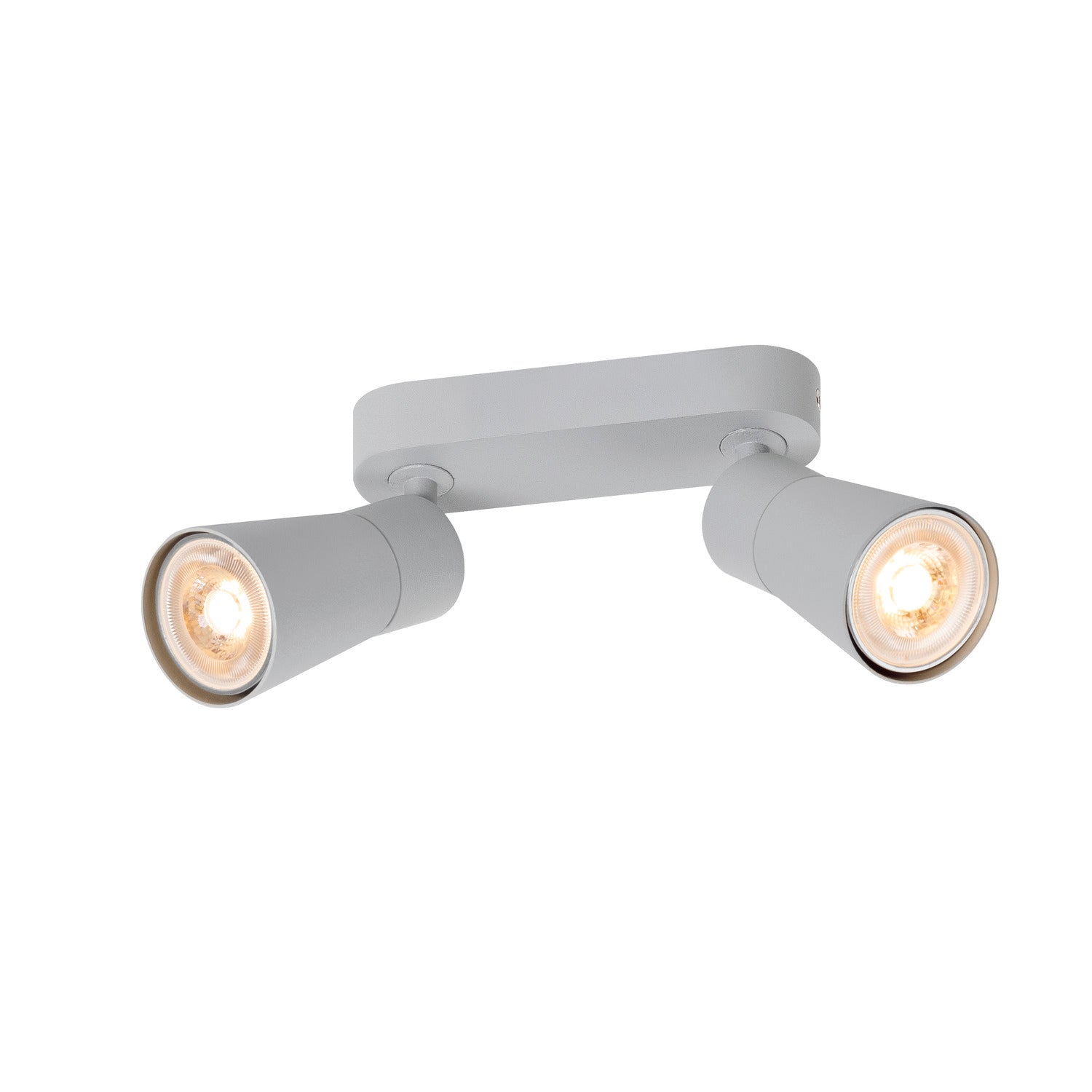 SLV PURI 2.0 Cone, wall and ceiling-mounted light, long, 2 x max. 6 W GU10, grey 1008368