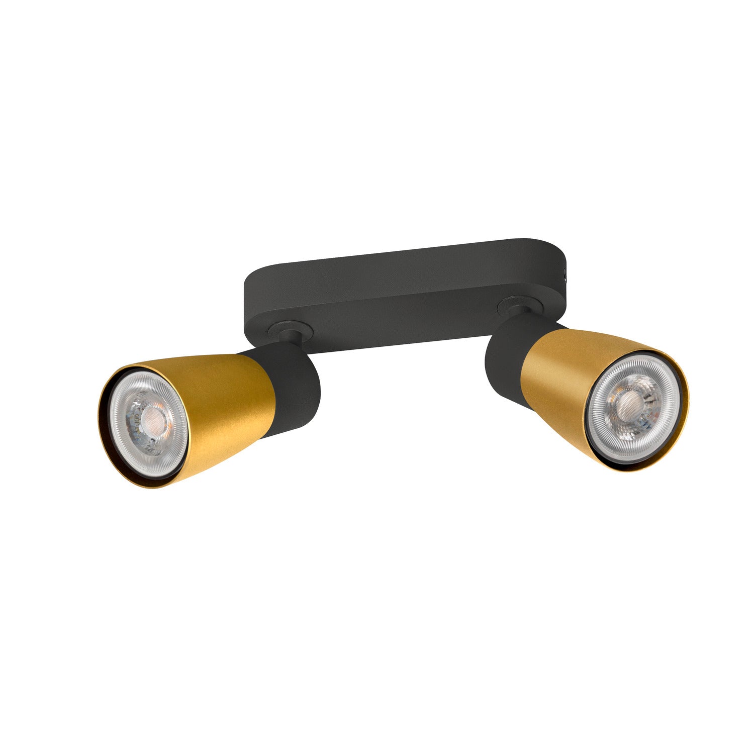 SLV PURI 2.0 Dome, wall and ceiling-mounted light, long, 2 x max. 6 W GU10, black / gold 1008370