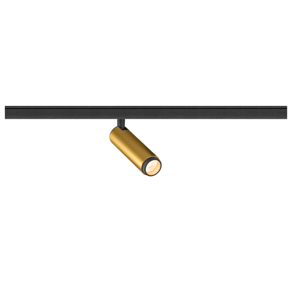 SLV GRIP! S, 48V spot, cylindrical, 2700 K, 9.8 W, DALI, 29°, gold / black 1008409
