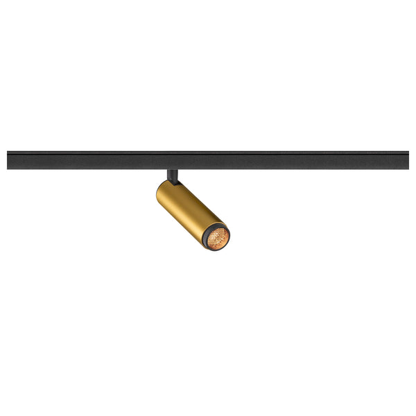 SLV GRIP! S, 48V spot, cylindrical, 2700 K, 9.8 W, DALI, 29°, gold / black 1008409