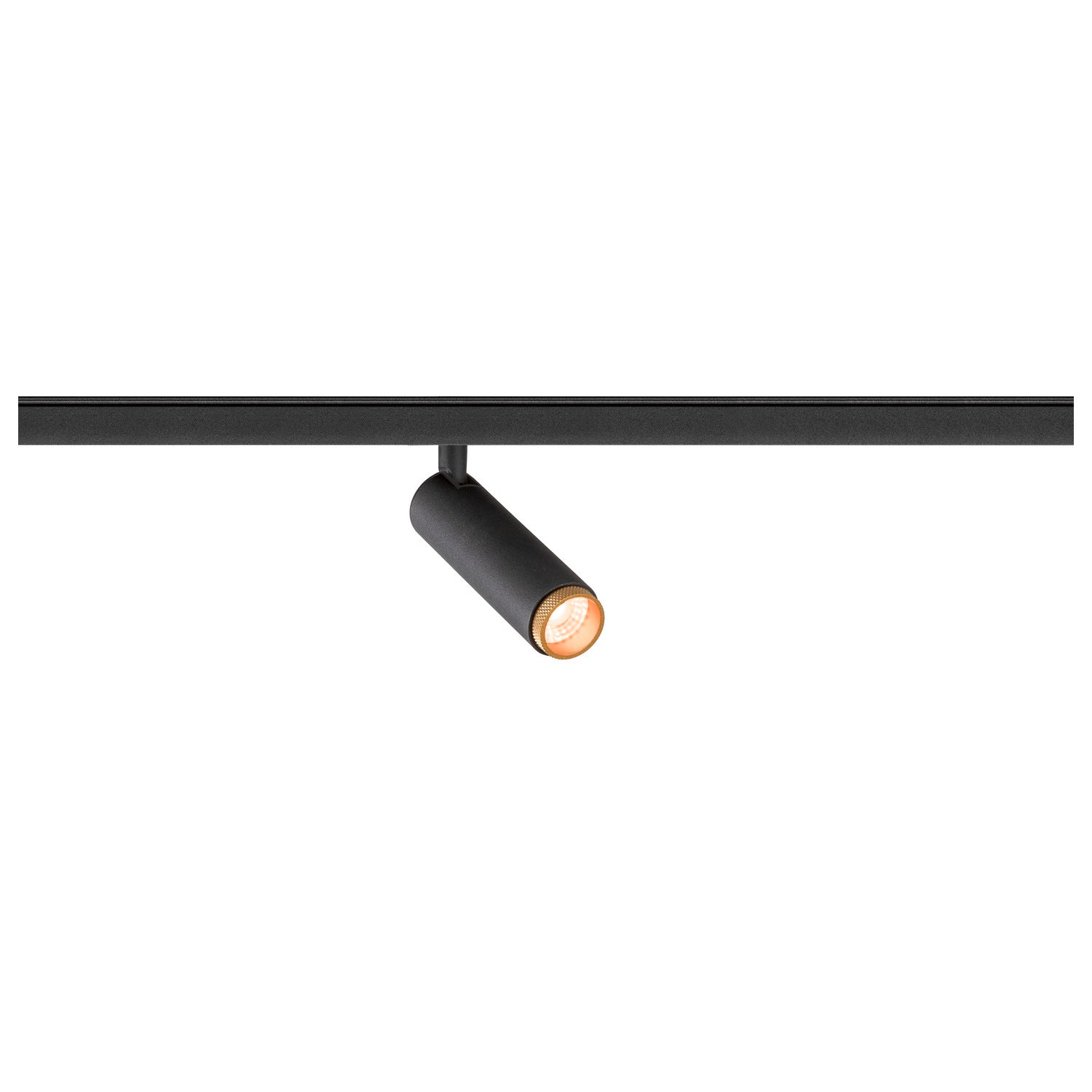 SLV GRIP! S, 48V spot, cylindrical, 2000-3000 K, 9.8 W, DALI, dim-to-warm, 29°, black / gold 1008417