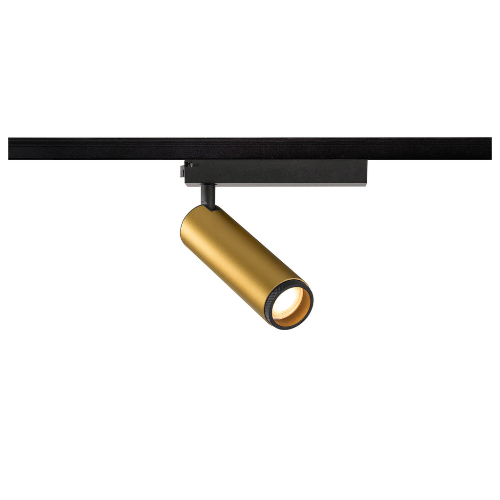 SLV GRIP! M, 1~ Track spot, cylindrical, 3000K, 20 W, PHASE, 42°, gold / black 1008429