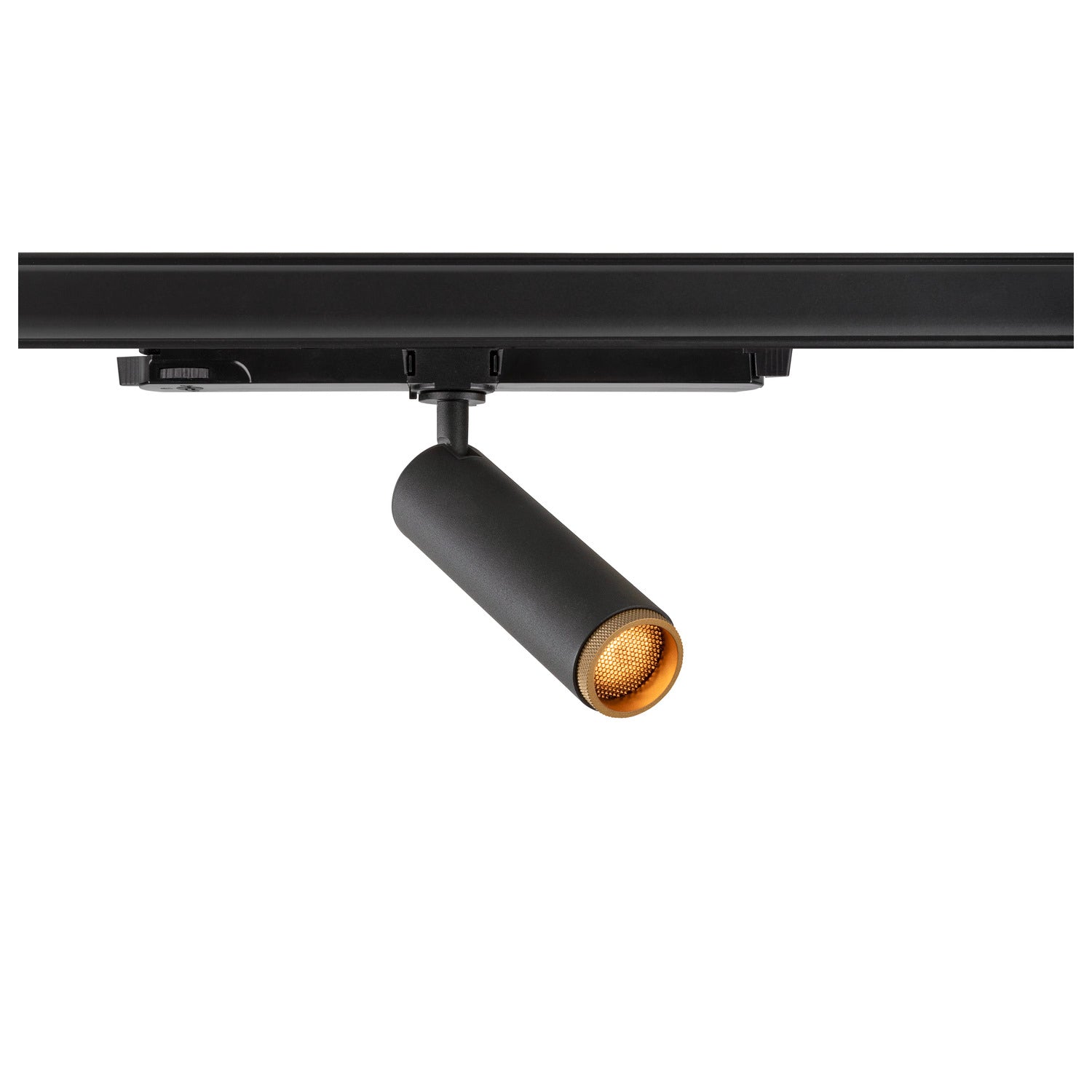 SLV GRIP! M, 3~track spot, cylindrical, 2700 K, 20 W, DALI, touch, 42°, black / gold 1008436