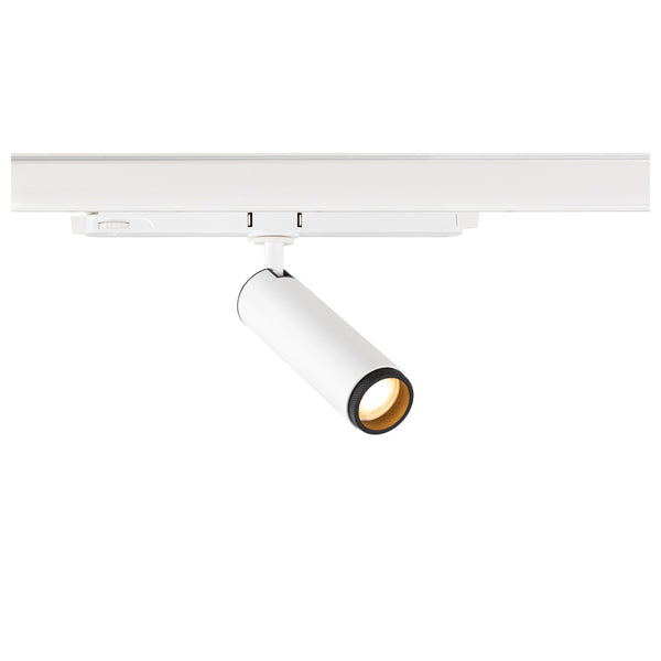 SLV GRIP! M, 3~ spot, cylindrical, 2000-3000 K, 15 W, DALI, dim-to-warm, touch, 42°, white / black 1008439