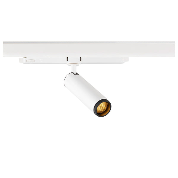 SLV GRIP! M, 3~ spot, cylindrical, 2000-3000 K, 15 W, DALI, dim-to-warm, touch, 42°, white / black 1008439