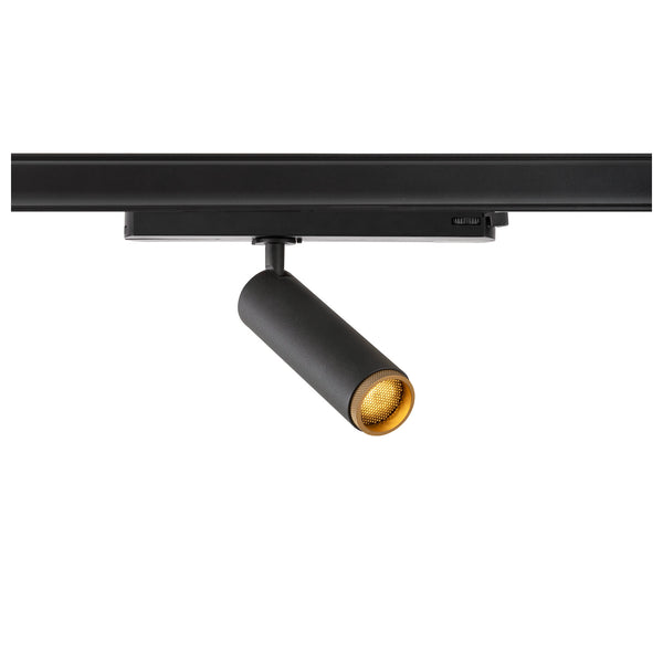 SLV GRIP! M, 3~ spot, cylindrical, 2000-3000 K, 15 W, dim-to-warm, PHASE, 42°, black / gold 1008446