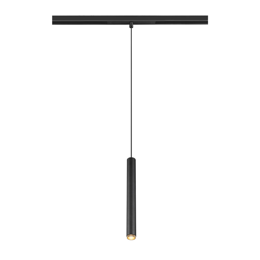 SLV GRIP! S, 48V pendant light, pendant length 200 cm, 2000-3000 K, 29°, DALI, dim-to-warm, black / gold 1008466