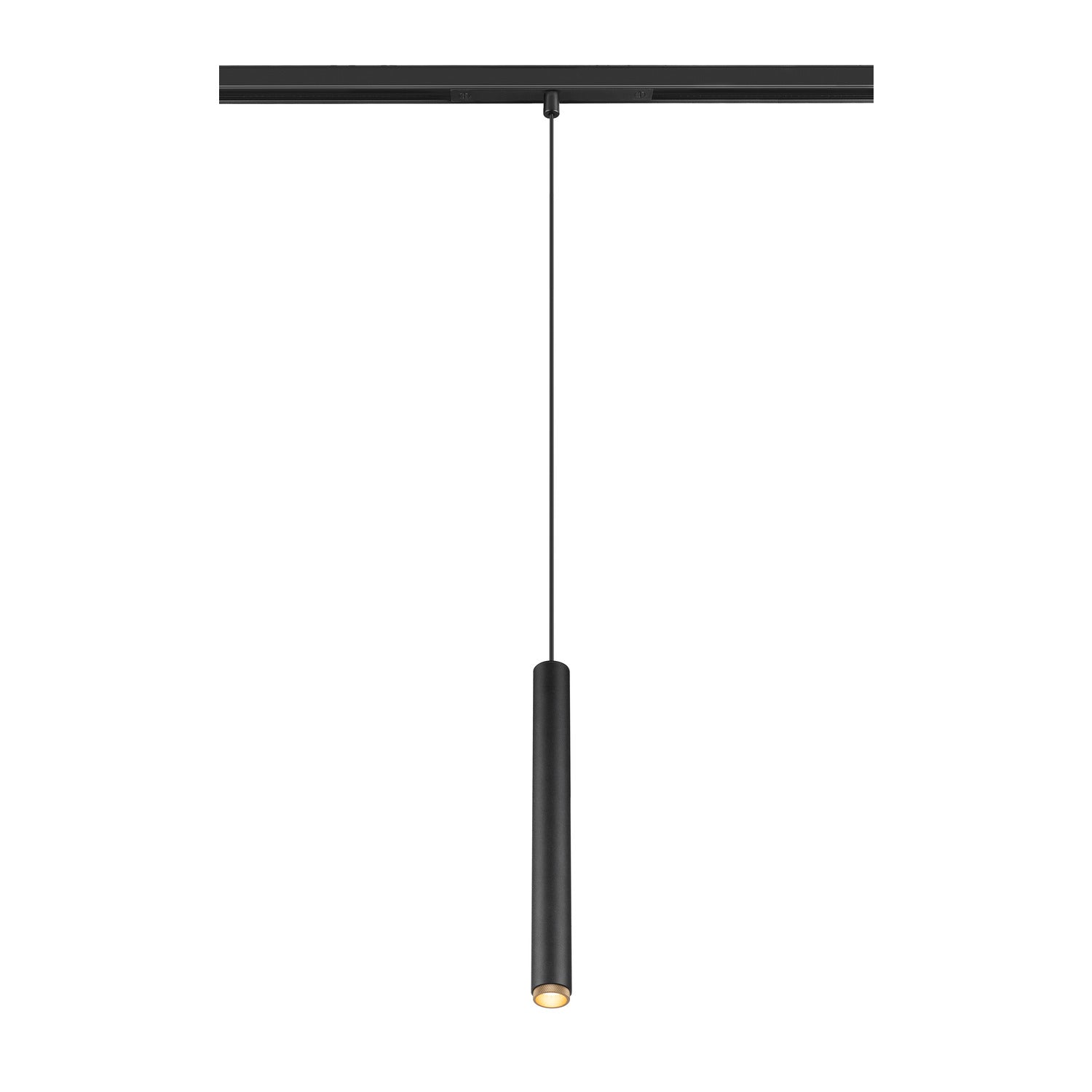SLV GRIP! S, 48V pendant light, pendant length 200 cm, 2000-3000 K, 29°, DALI, dim-to-warm, black / gold 1008466