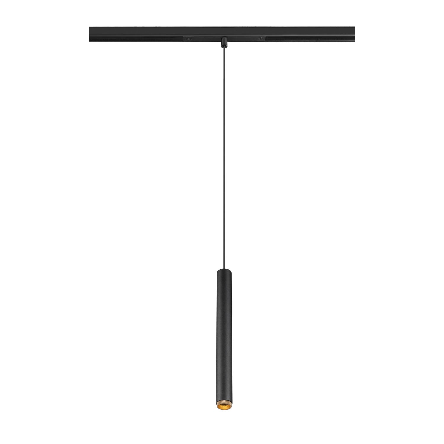 SLV GRIP! S, 48V pendant light, pendant length 200 cm, 2000-3000 K, 29°, DALI, dim-to-warm, black / gold 1008466