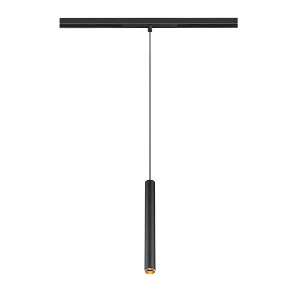 SLV GRIP! S, 48V pendant light, pendant length 200 cm, 2000-3000 K, 29°, DALI, dim-to-warm, black / gold 1008466