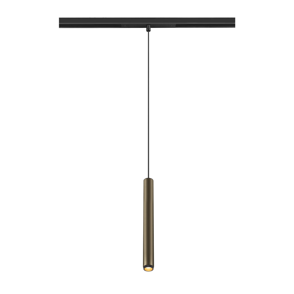 SLV GRIP! S, 48V pendant light, pendant length 200 cm, 2000-3000 K, 29°, DALI, Dim-to-Warm, bronze / black 1008467