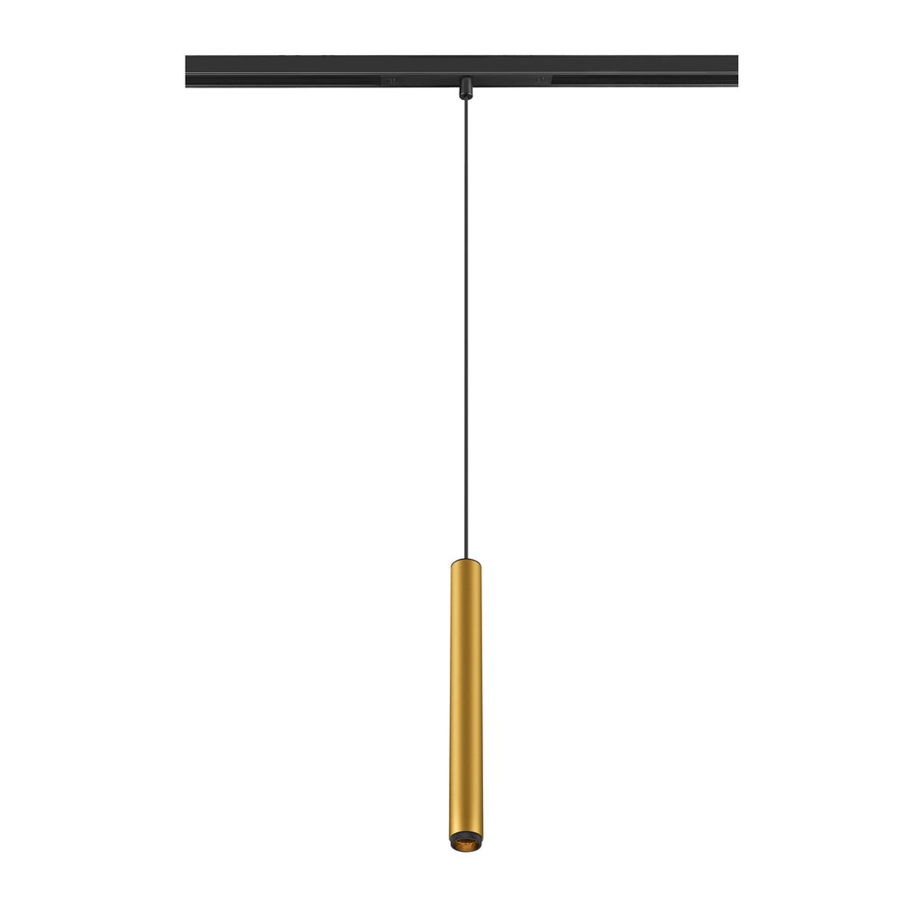 SLV GRIP! S, 48V pendant light, pendant length 200 cm, 2000-3000 K, 29°, DALI, Dim-to-Warm, gold / black 1008468