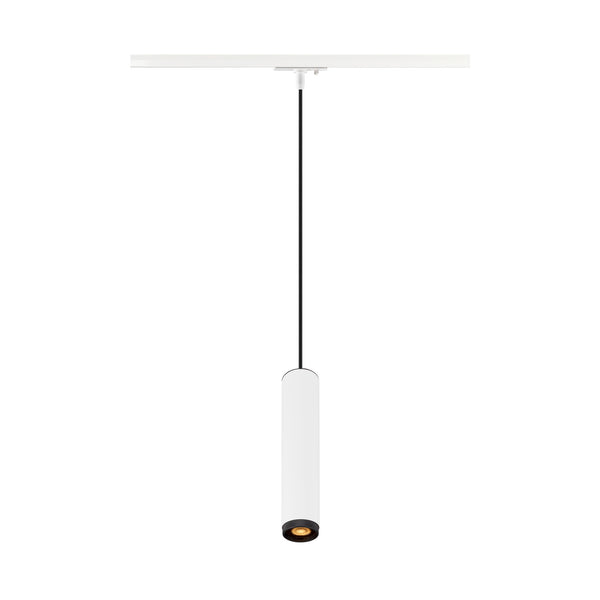 White track pendant light with black louvre, SLV GRIP! L, GU10,  for Single Circuit White Track Lighting, 1008469