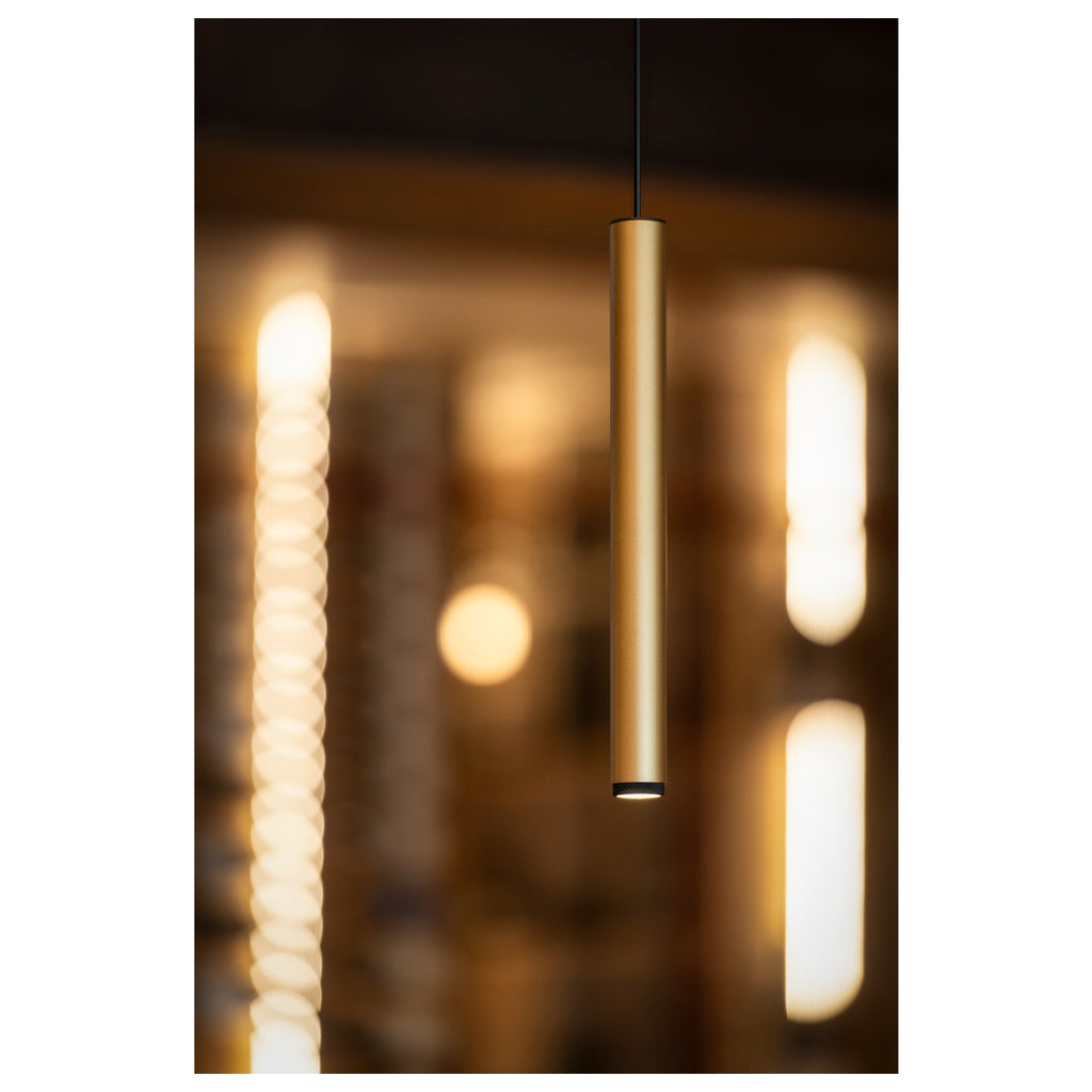 SLV GRIP! L, 1~ Track pendant light, GU10, pendant length 200 cm, 1x max. 6 W, black / gold 1008471