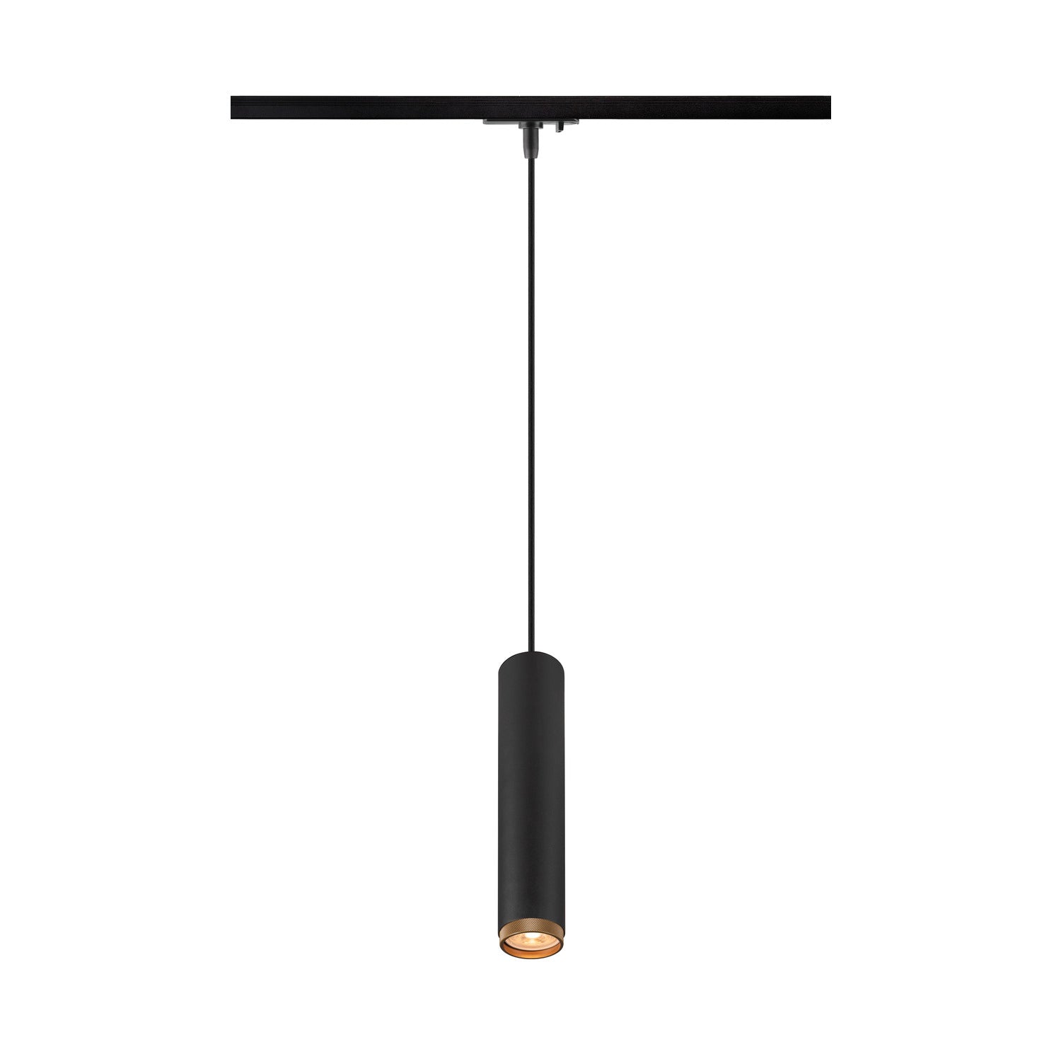 SLV GRIP! L, 1~ Track pendant light, GU10, pendant length 200 cm, 1x max. 6 W, black / gold 1008471