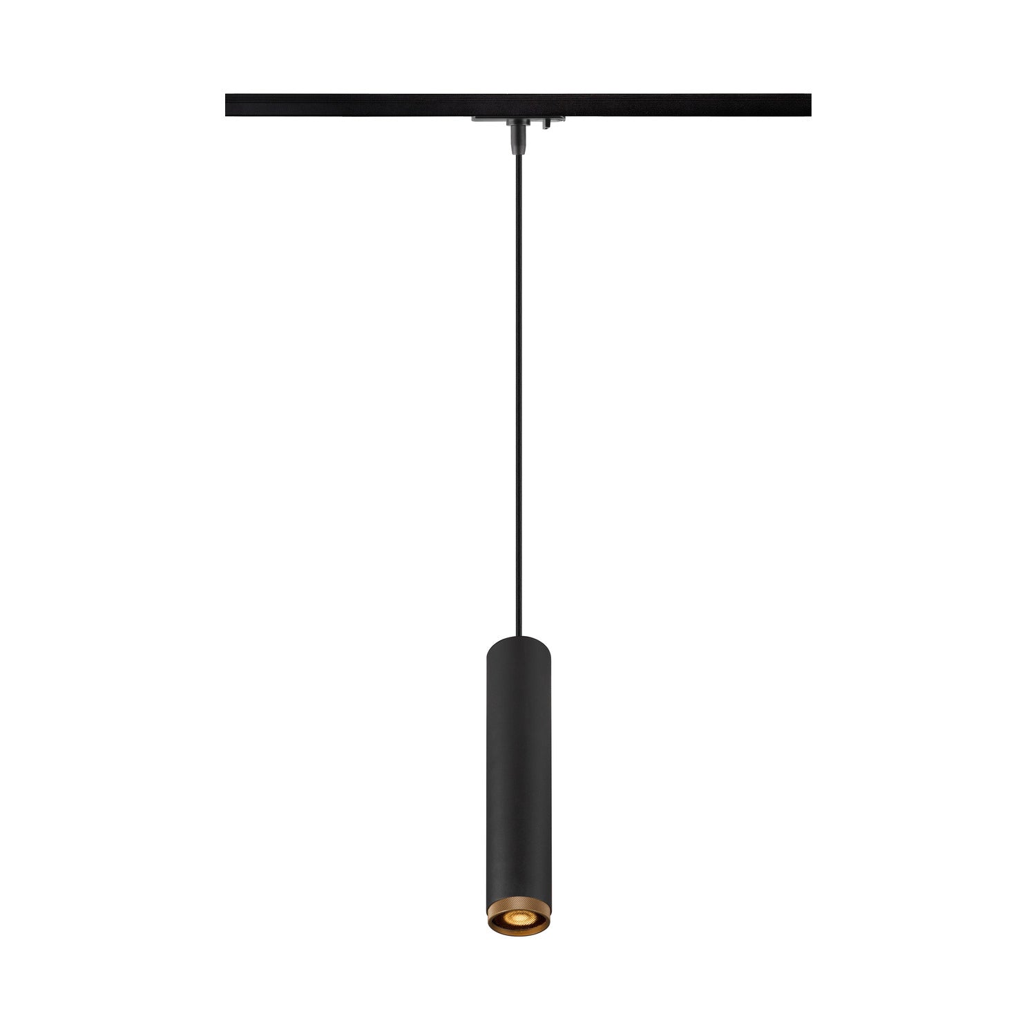 SLV GRIP! L, 1~ Track pendant light, GU10, pendant length 200 cm, 1x max. 6 W, black / gold 1008471