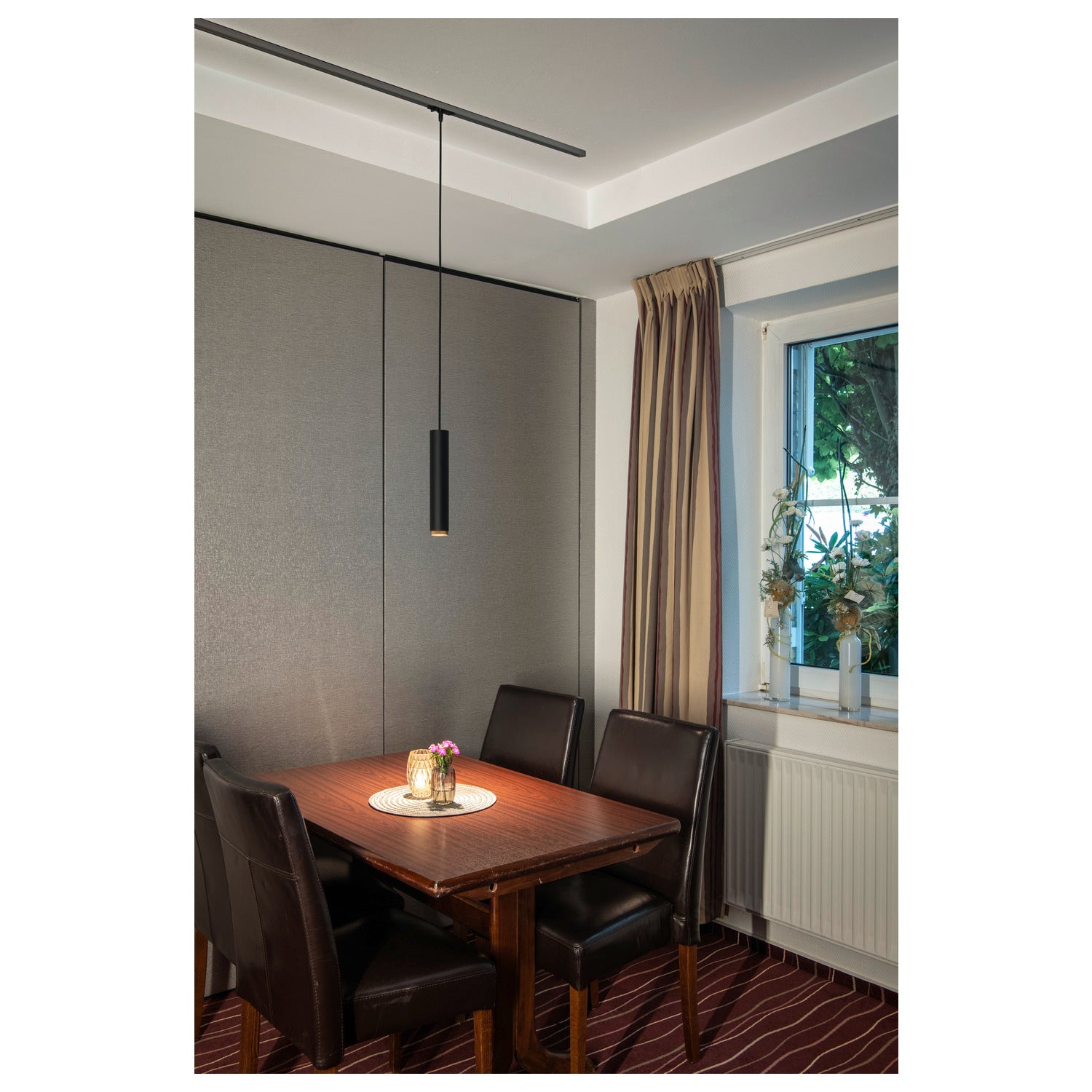 SLV GRIP! L, 1~ Track pendant light, GU10, pendant length 200 cm, 1x max. 6 W, black / gold 1008471