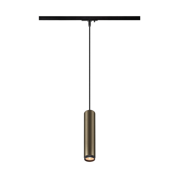SLV GRIP! L, 1~ Track pendant light, GU10, pendant length 200 cm, 1x max. 6 W, bronze / black 1008472