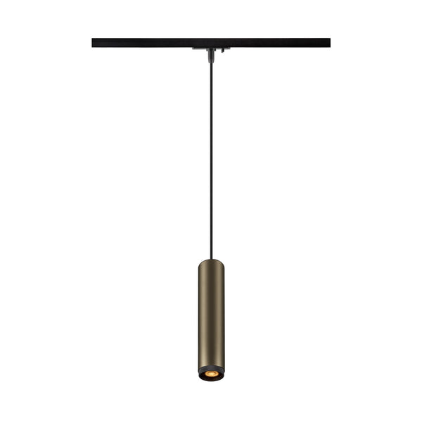 SLV GRIP! L, 1~ Track pendant light, GU10, pendant length 200 cm, 1x max. 6 W, bronze / black 1008472