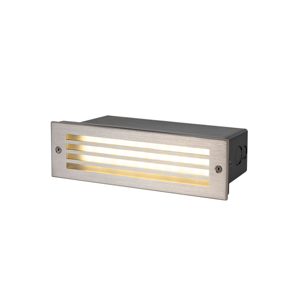 SLV BRICK MESH, recessed wall light, rectangular, 3000 K, 5 W, IP55, black 1008481