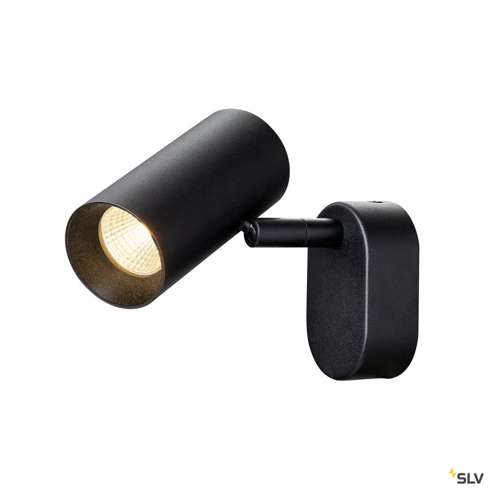 SLV NOBLO®, wall and ceiling-mounted light, single, round, 2000-3000 K, 8 W, dim-to-warm, PHASE, 36°, black 1008706