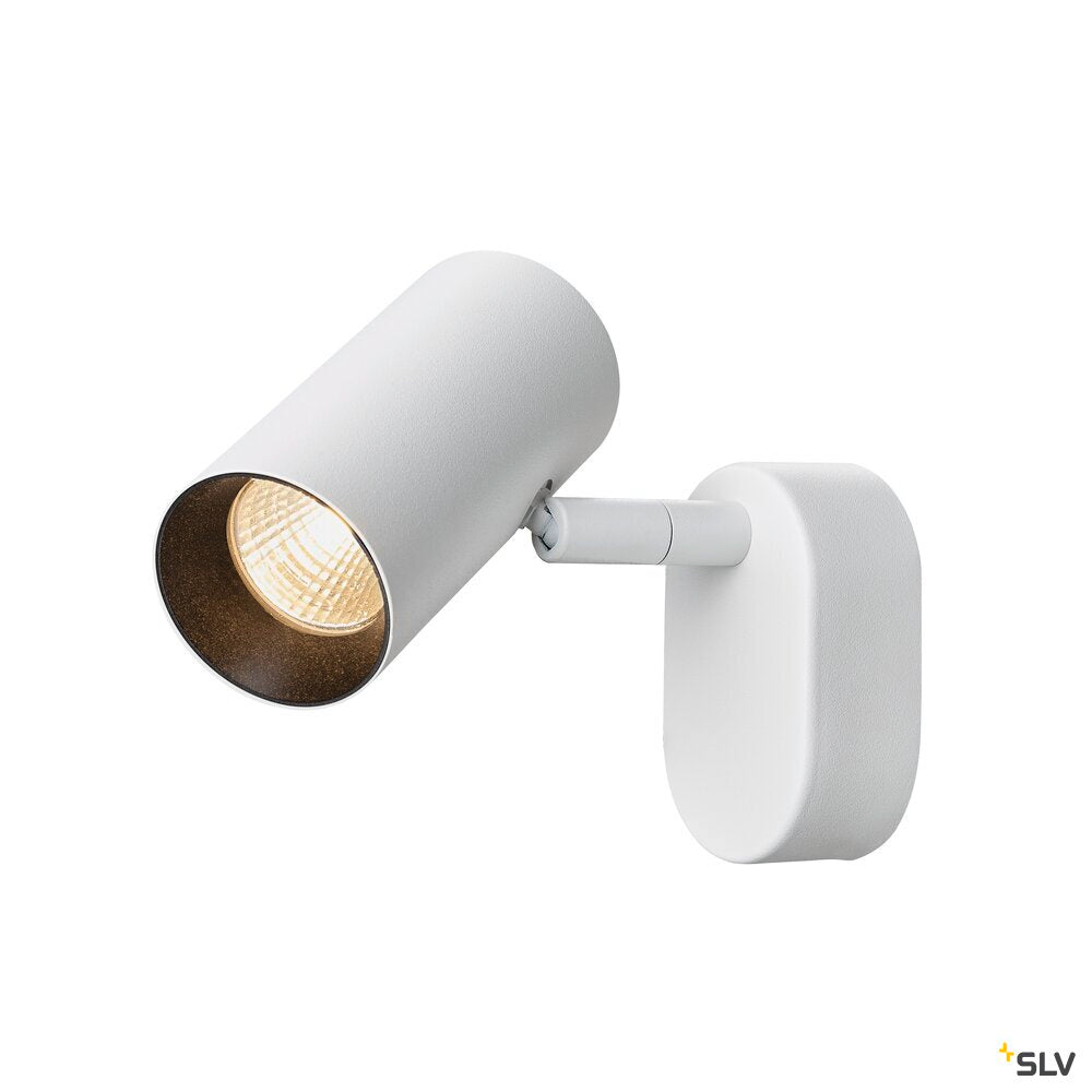 SLV NOBLO®, wall and ceiling-mounted light, single, round, 2700 K, 6 W, PHASE, 32°, white 1008715