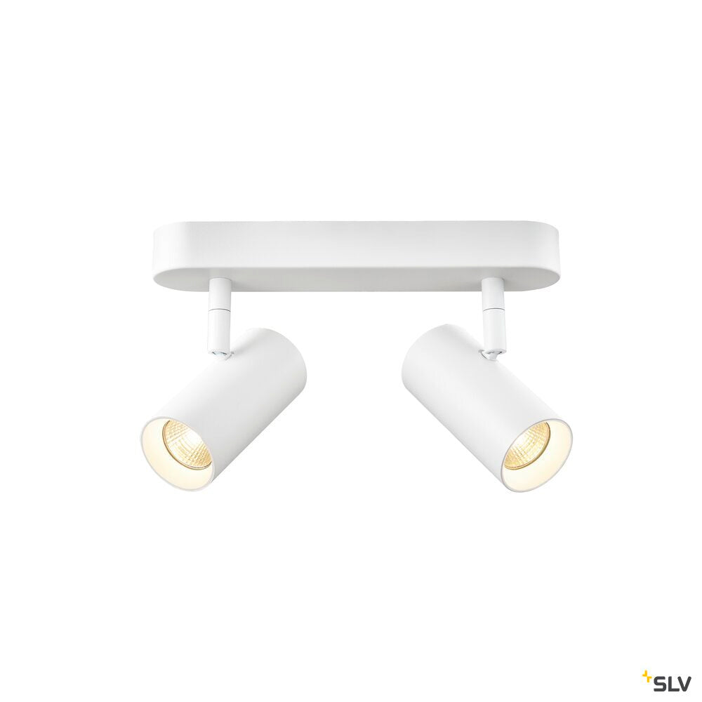 SLV NOBLO®, wall and ceiling-mounted light, double, round, 2000-3000 K, 15 W, dim-to-warm, PHASE, 36°, white 1008704