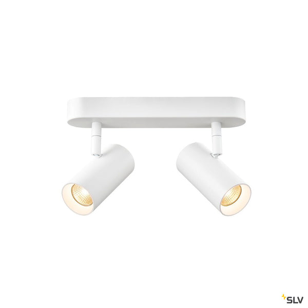 SLV NOBLO®, wall and ceiling-mounted light, double, round, 2700 K, 12 W, PHASE, 32°, white 1008716