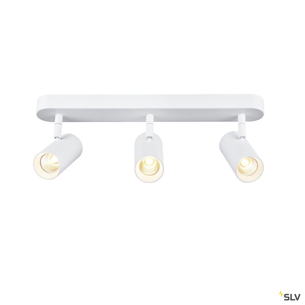 SLV NOBLO®, wall and ceiling-mounted light, triple, round, 2700 K, 19 W, PHASE, 32°, white 1008717