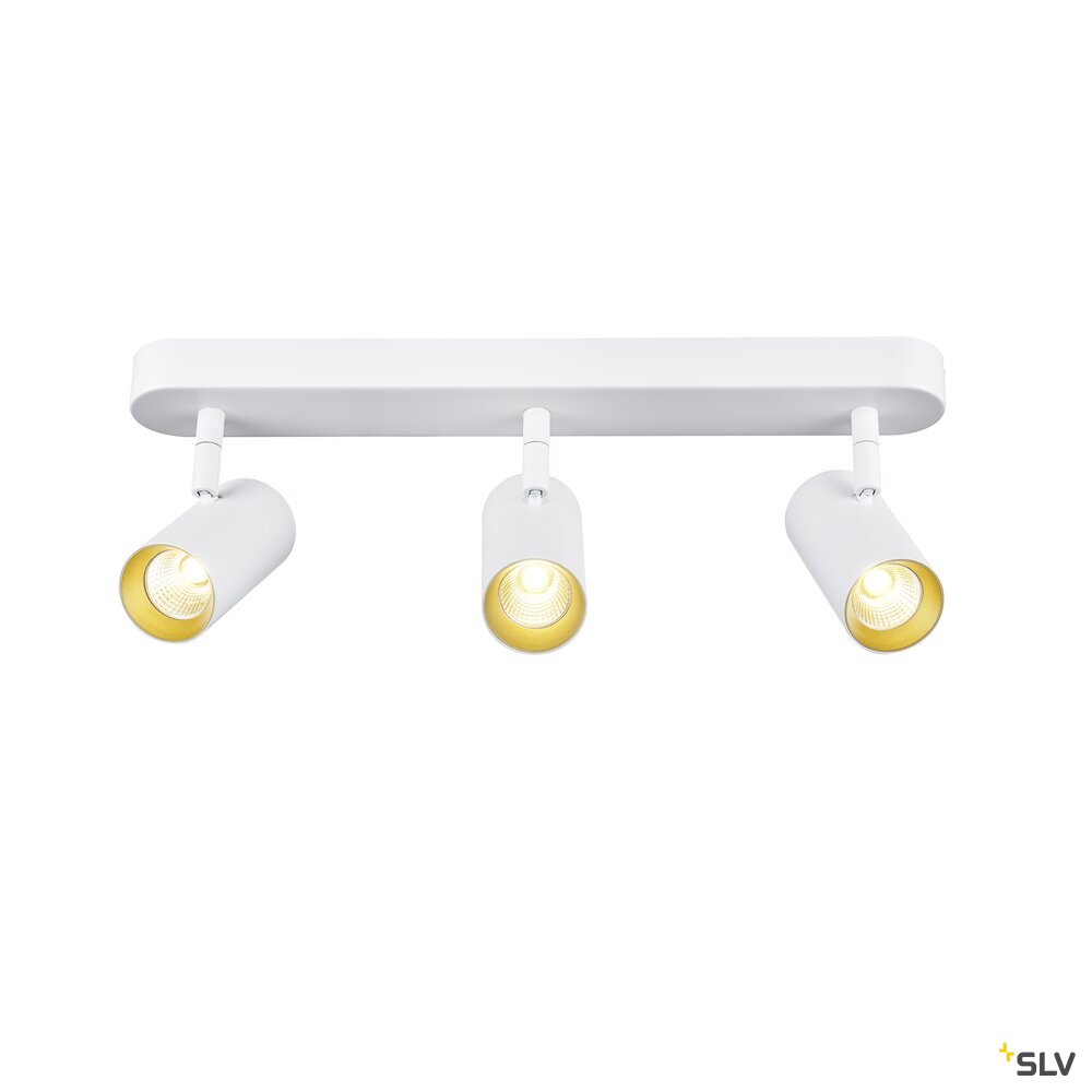 SLV NOBLO®, wall and ceiling-mounted light, triple, round, 2000-3000 K, 22 W, dim-to-warm, PHASE, 36°, white 1008705