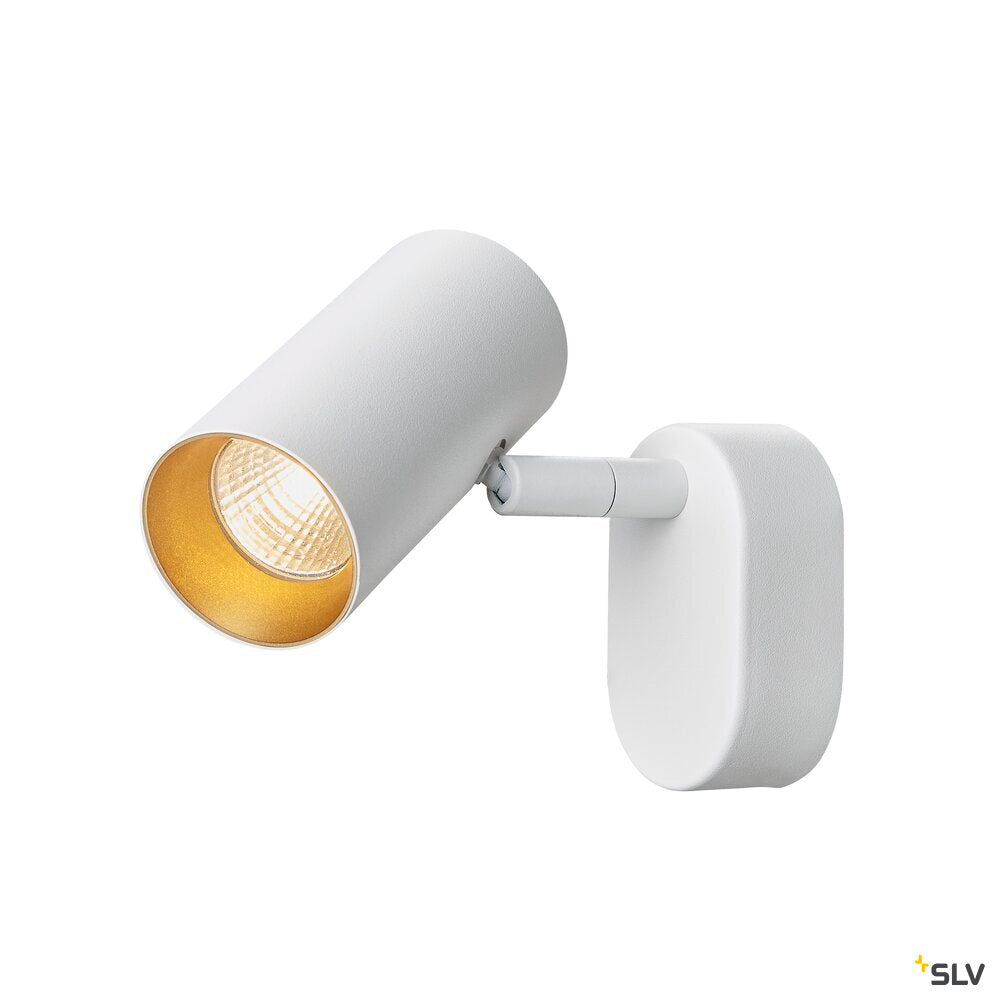 SLV NOBLO®, wall and ceiling-mounted light, single, round, 2700 K, 6 W, PHASE, 32°, white 1008715