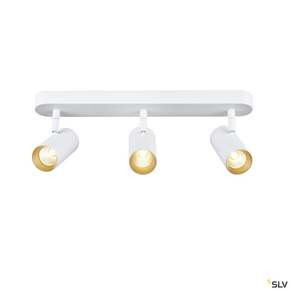 SLV NOBLO®, wall and ceiling-mounted light, triple, round, 2700 K, 19 W, PHASE, 32°, white 1008717