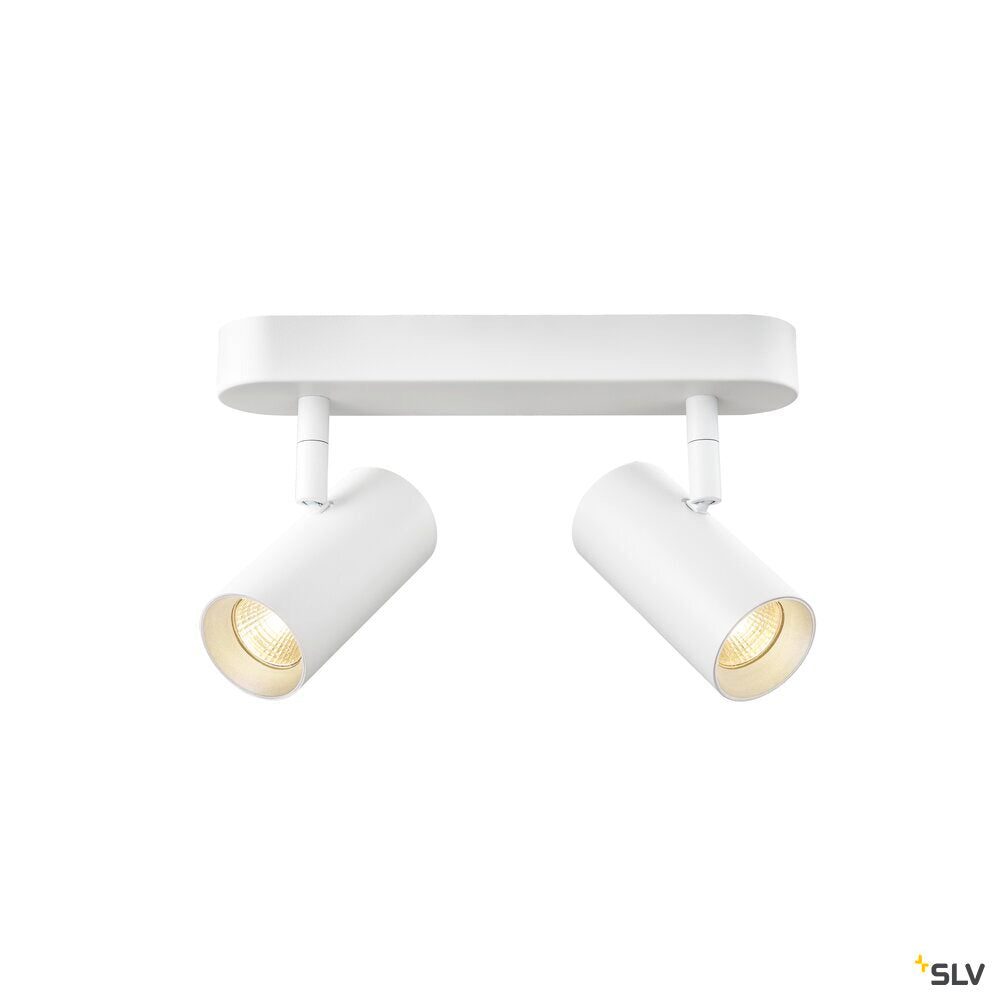 SLV NOBLO®, wall and ceiling-mounted light, double, round, 2000-3000 K, 15 W, dim-to-warm, PHASE, 36°, white 1008704