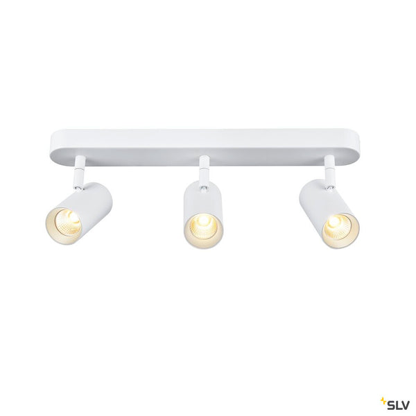 SLV NOBLO®, wall and ceiling-mounted light, triple, round, 2000-3000 K, 22 W, dim-to-warm, PHASE, 36°, white 1008705