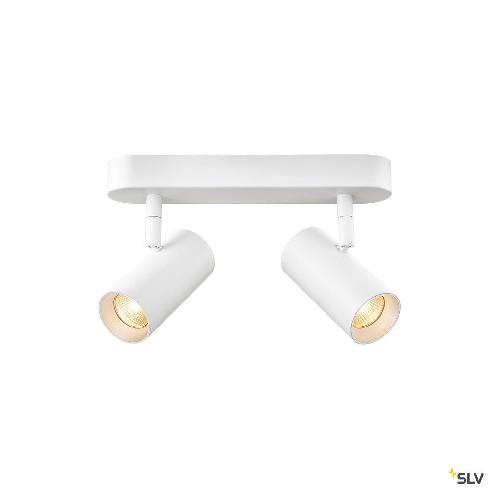 SLV NOBLO®, wall and ceiling-mounted light, double, round, 2700 K, 12 W, PHASE, 32°, white 1008716