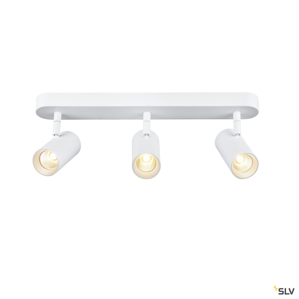SLV NOBLO®, wall and ceiling-mounted light, triple, round, 2700 K, 19 W, PHASE, 32°, white 1008717