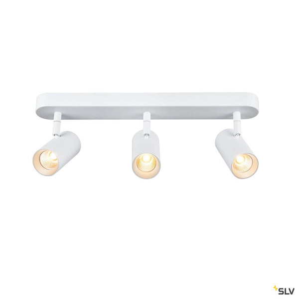 SLV NOBLO®, wall and ceiling-mounted light, triple, round, 2700 K, 19 W, PHASE, 32°, white 1008717