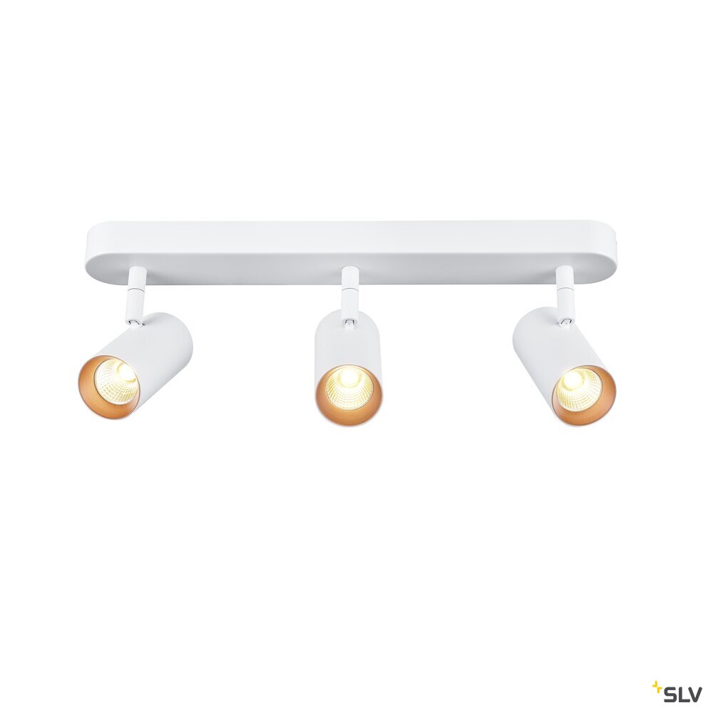 SLV NOBLO®, wall and ceiling-mounted light, triple, round, 2000-3000 K, 22 W, dim-to-warm, PHASE, 36°, white 1008705