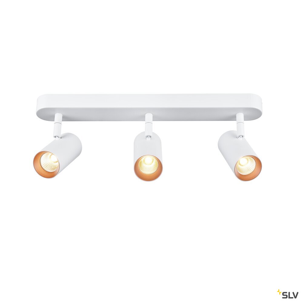 SLV NOBLO®, wall and ceiling-mounted light, triple, round, 2700 K, 19 W, PHASE, 32°, white 1008717