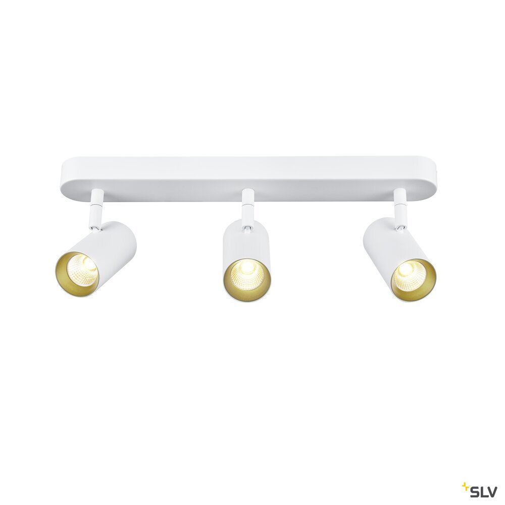 SLV NOBLO®, wall and ceiling-mounted light, triple, round, 2000-3000 K, 22 W, dim-to-warm, PHASE, 36°, white 1008705