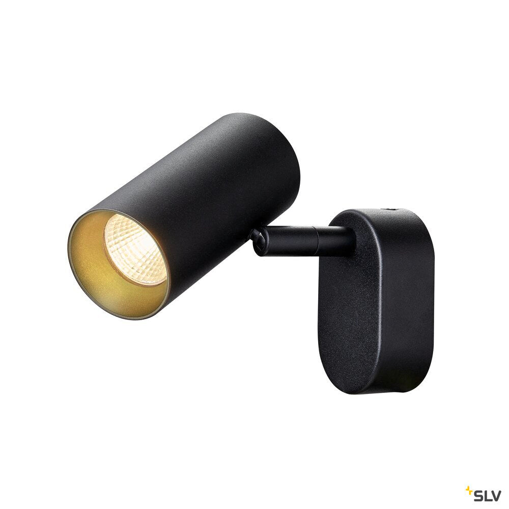SLV NOBLO®, wall and ceiling-mounted light, single, round, 2000-3000 K, 8 W, dim-to-warm, PHASE, 36°, black 1008706