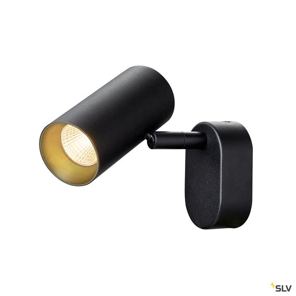 SLV NOBLO®, wall and ceiling-mounted light, single, round, 2000-3000 K, 8 W, dim-to-warm, PHASE, 36°, black 1008706