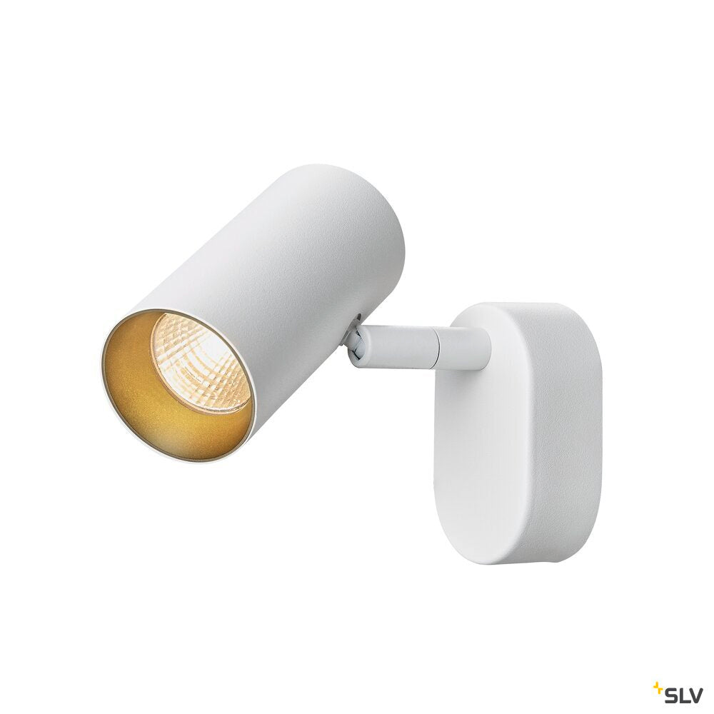 SLV NOBLO®, wall and ceiling-mounted light, single, round, 2700 K, 6 W, PHASE, 32°, white 1008715